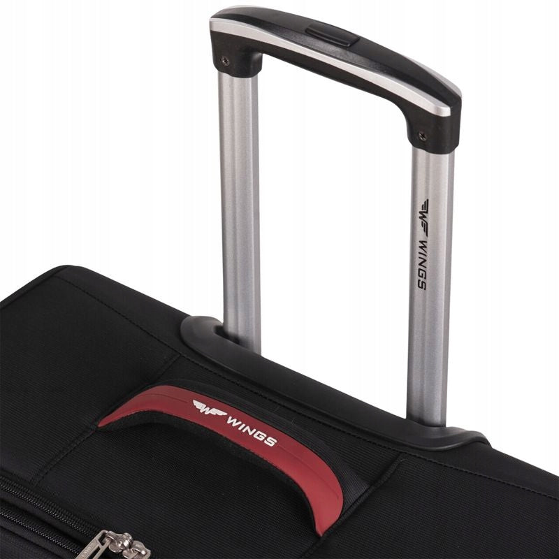 SUITCASE WINGS CABIN DIPPER SOFT EXPANDABLE 20" 42L BLACK Height 56 cm