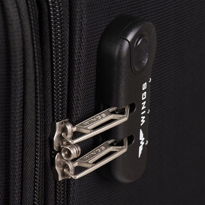 SUITCASE WINGS CABIN DIPPER SOFT EXPANDABLE 20" 42L BLACK Width (longer edge) 39 cm