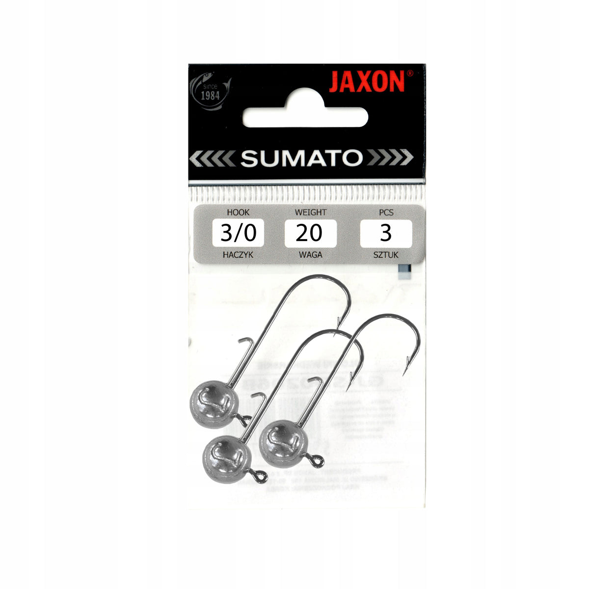 SUMATO HEADS JAXON BLACK SLIM HOOK 3/0 FOR BAIT 20,0g effective 3pcs