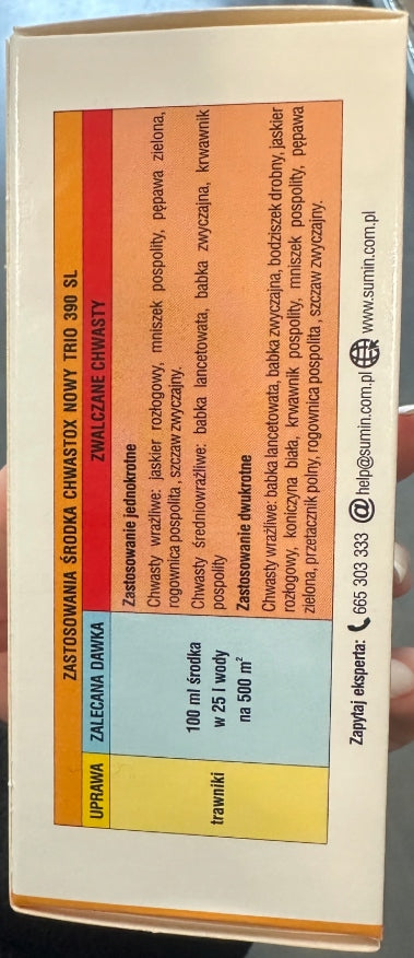 SUMIN Chwastox Newly TRIO 390SL herbicidal 100 ml Manufacturer Sumin
