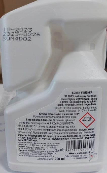 SUMIN Finisher for moss and algae in lawn and other surfaces 200 ml Packaging status original