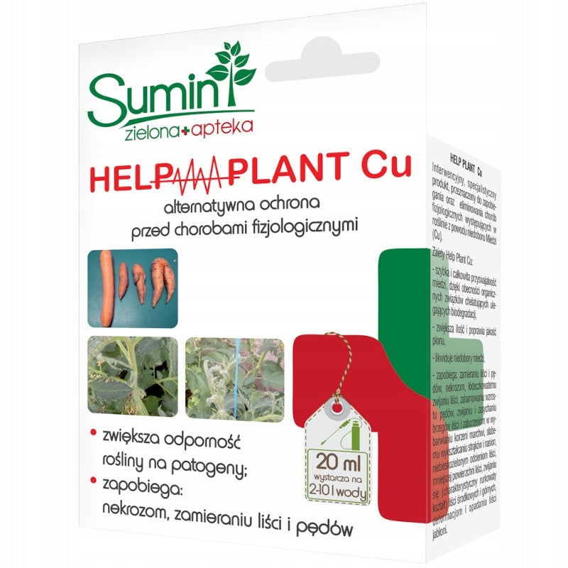 SUMIN HELP PLANT CU 20ML COPPER DEFICIENCY SPRAYING FERTILIZER REPLENISHES DEFICIENCIES Manufacturer code HELP PLANT Cu MIEDŹ 20 ML