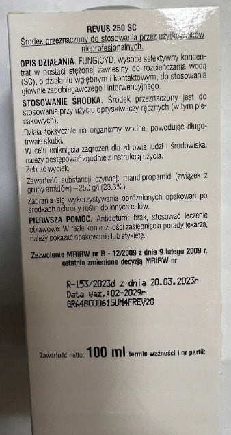 SUMIN REVUS 250 SC fungicide fights potato blight 100 ml Manufacturer code 5907102015282