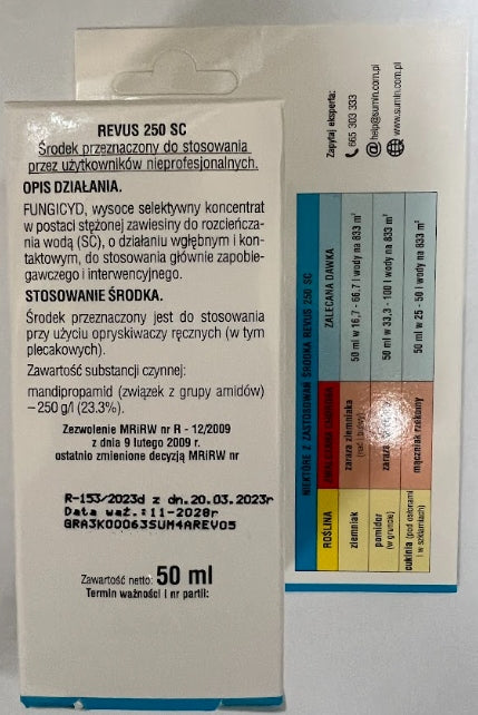 SUMIN REVUS 250 SC fungicide fights potato blight 50 ml Manufacturer code 5907102015275
