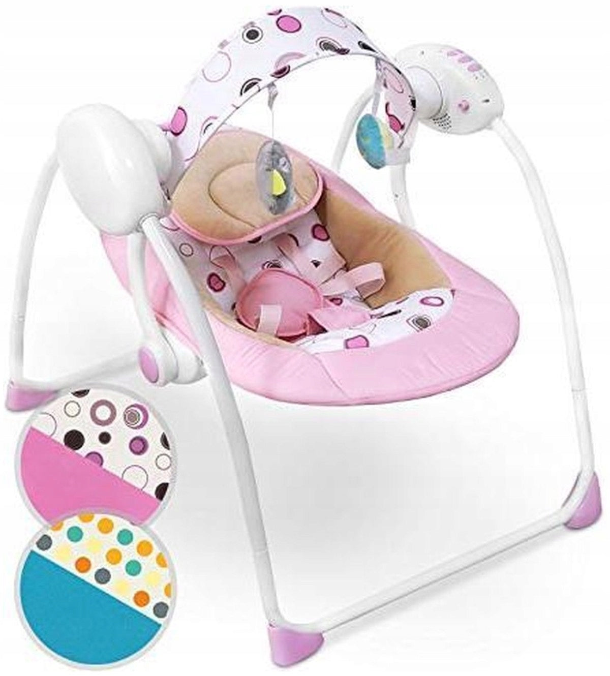 SUN LOUNGER BABY ROCKER PINK WITH SOUND ROCKING FUNCTION