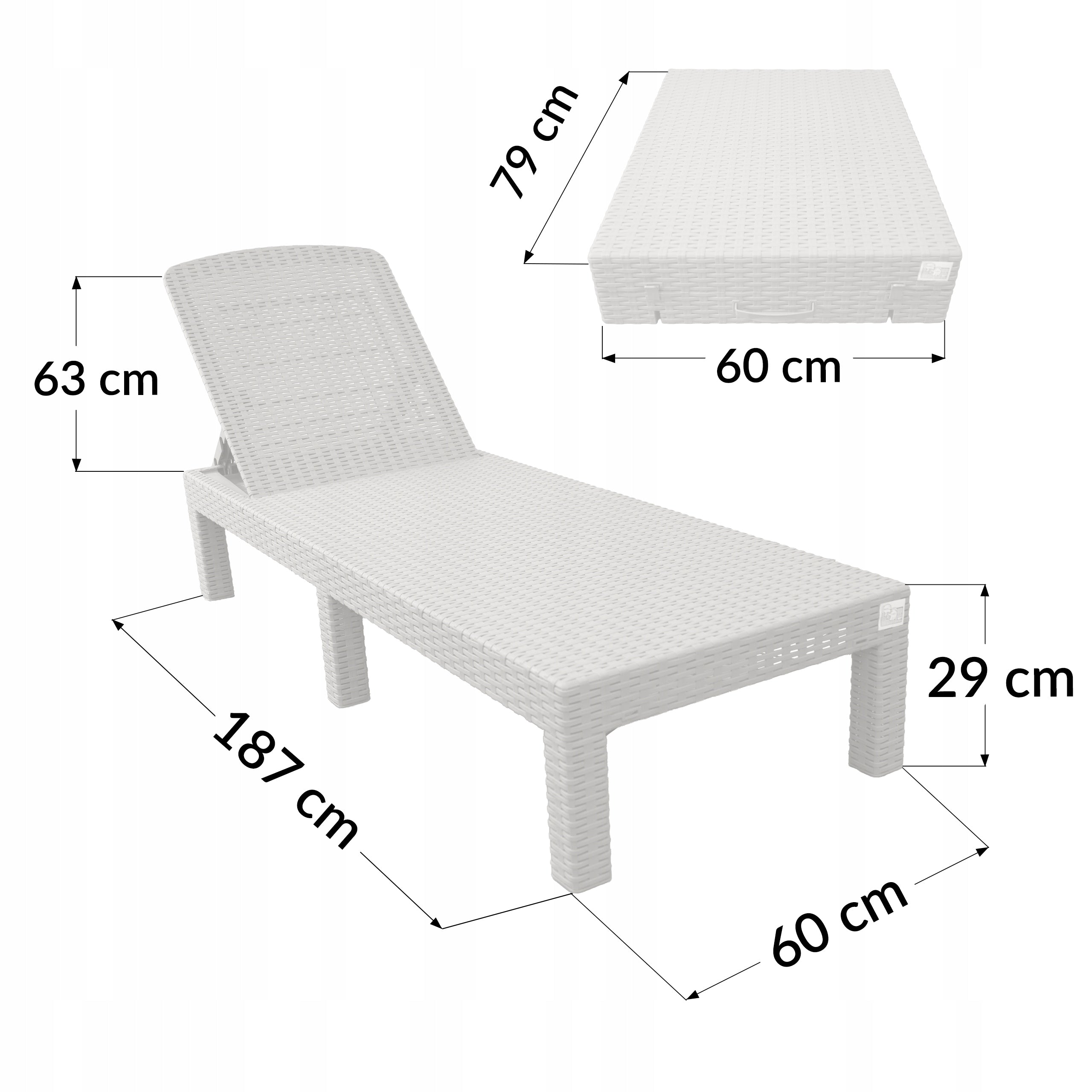 SUN LOUNGER BEACH POOL CHAIR ADJUSTABLE FOLDING TAUPE SUITCASE Brand Kontrasto