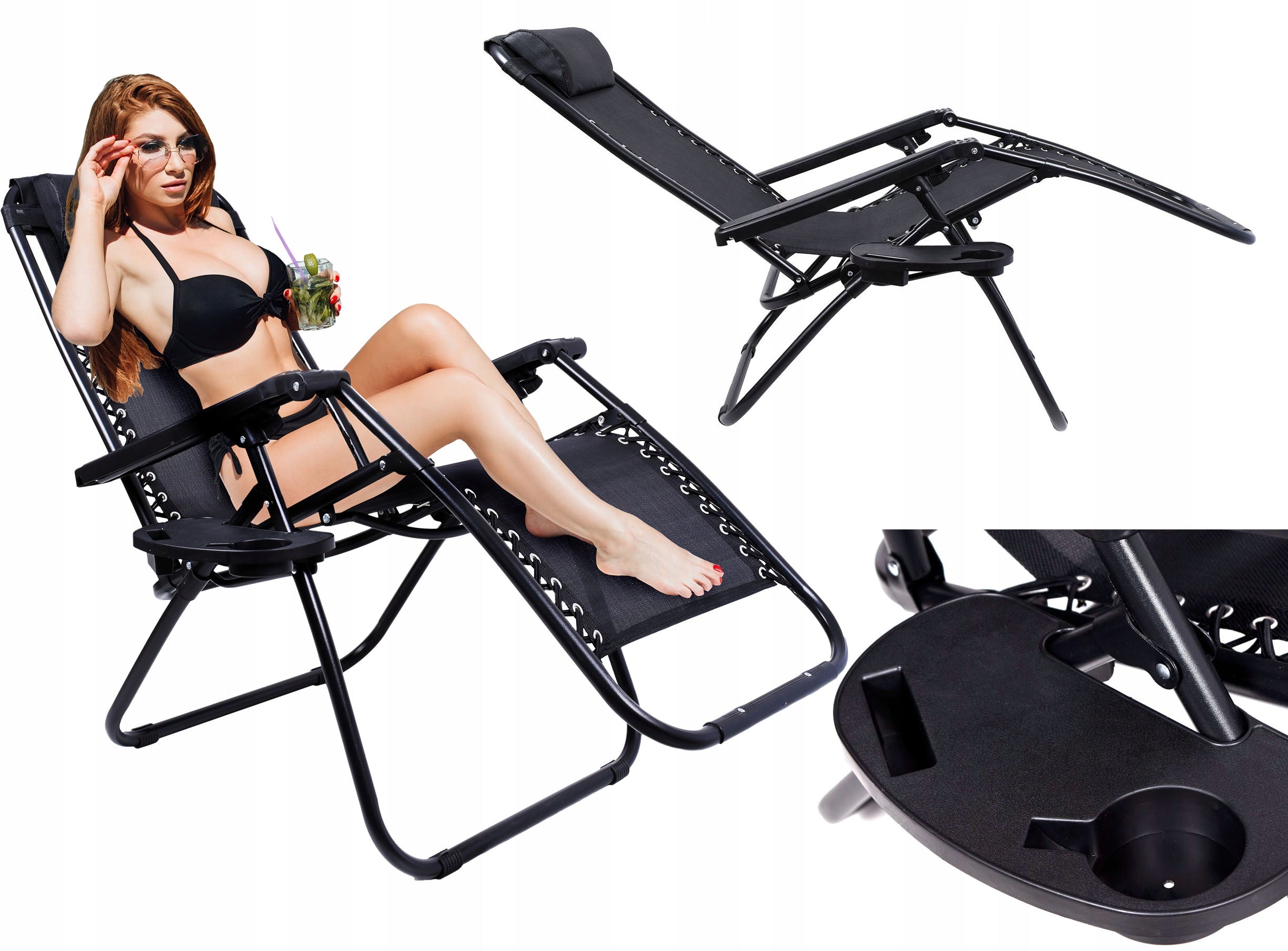 SUN LOUNGER FOLDING ZERO GRAVITY ORION GARDEN CHAIR BEACH CAMPING CHAIR Model Orion Zero Gravity