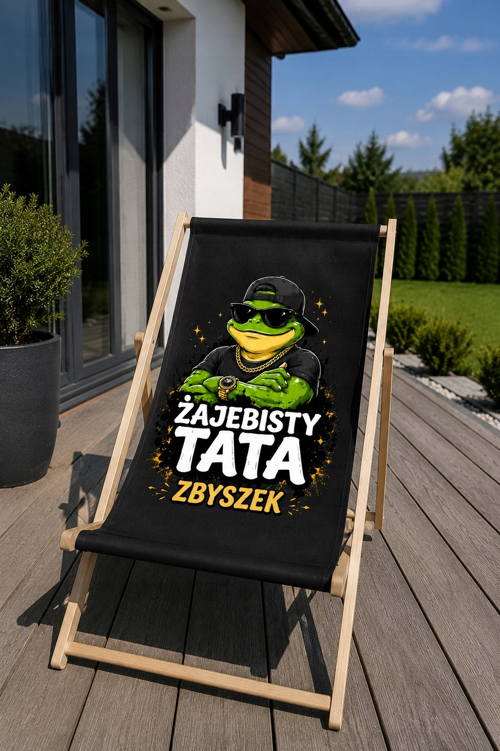 SUN LOUNGER FOR DAD WOODEN FROG DAD FATHER'S DAY DAD GIFT Brand no brand