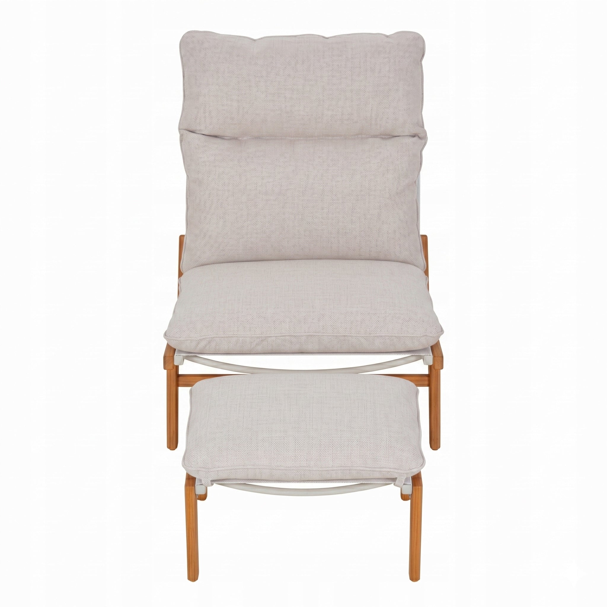 SUN LOUNGER GARDEN ARMCHAIR WITH FOOTREST COMFORTABLE ADJUSTMENT CUSHION TERRACE BALCONY Color beige
