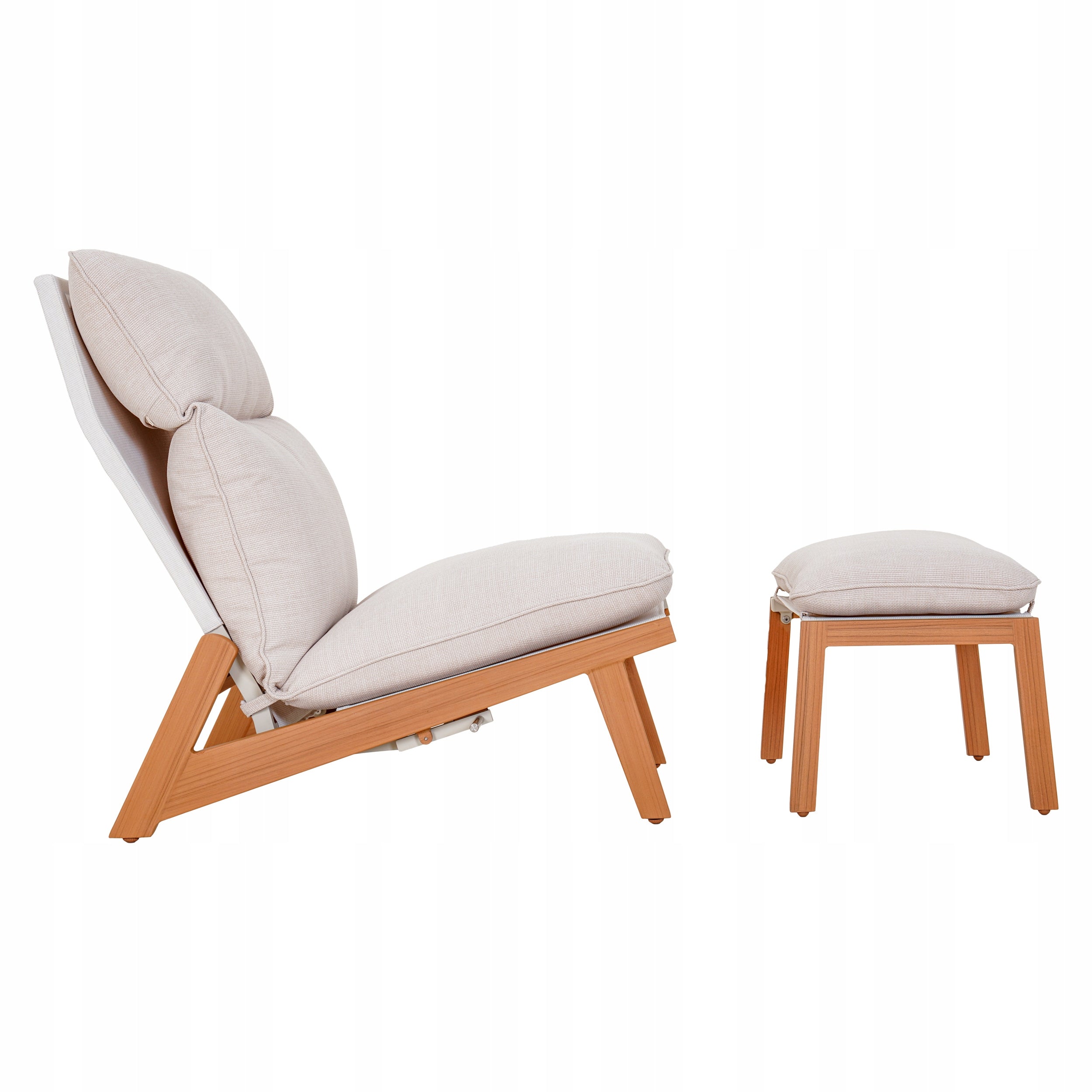 SUN LOUNGER GARDEN ARMCHAIR WITH FOOTREST COMFORTABLE ADJUSTMENT CUSHION TERRACE BALCONY Kind sunbed