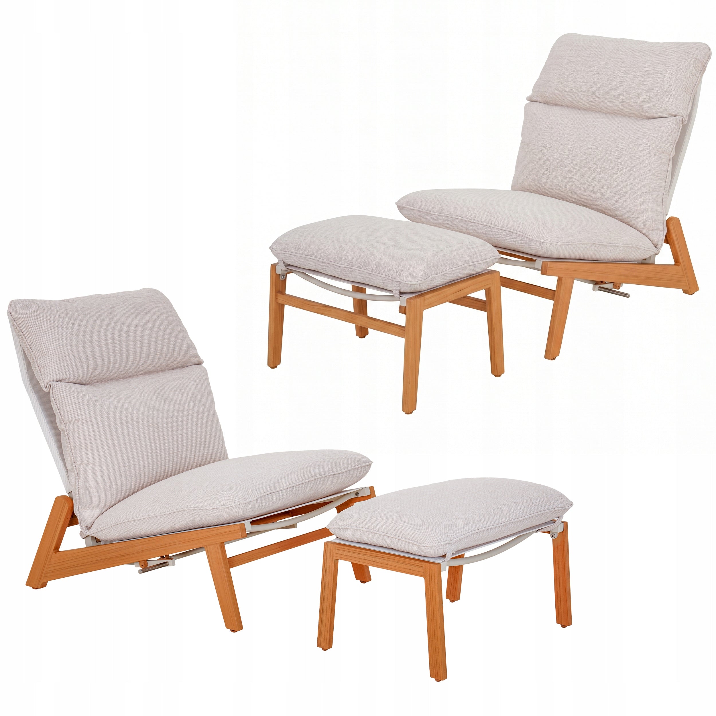 SUN LOUNGER GARDEN ARMCHAIR WITH FOOTREST COMFORTABLE ADJUSTMENT CUSHION TERRACE BALCONY Manufacturer code 501.2990.000.003