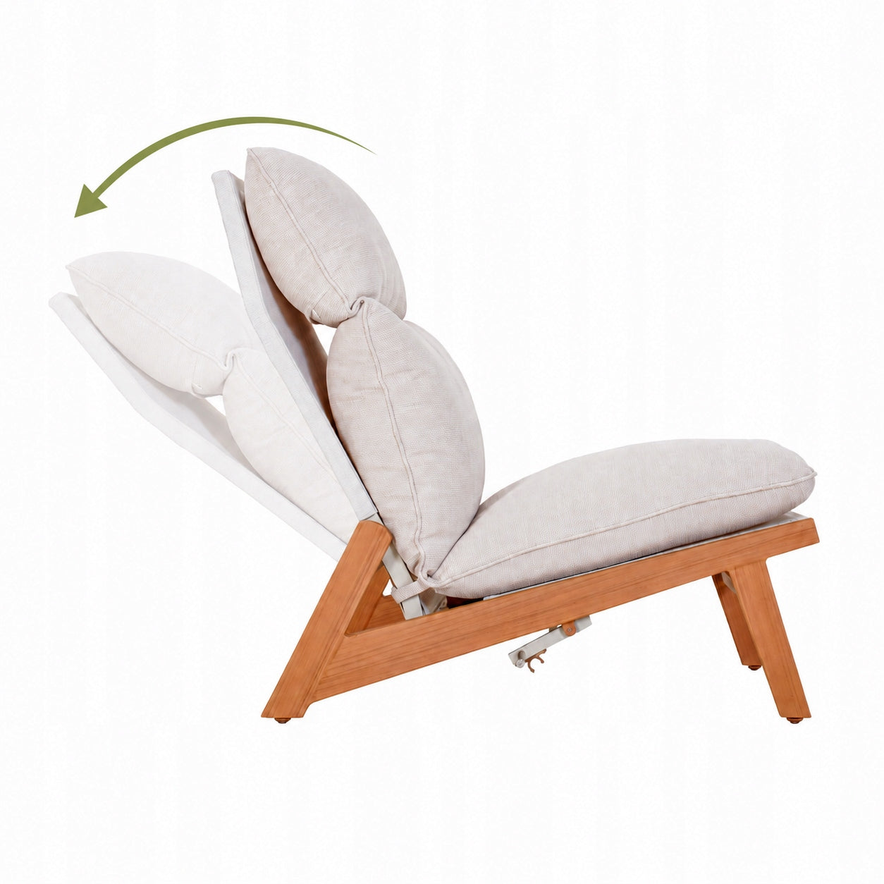 SUN LOUNGER GARDEN ARMCHAIR WITH FOOTREST COMFORTABLE ADJUSTMENT CUSHION TERRACE BALCONY Width (shorter side) 70 cm