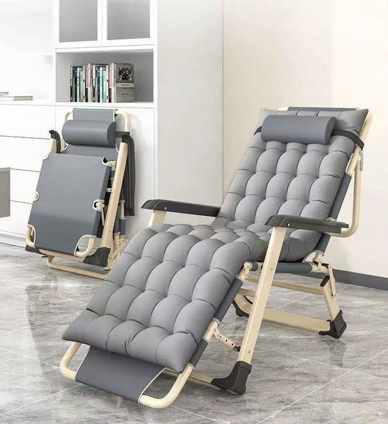 SUN LOUNGER GARDEN CHAIR HIKING BEACH CUSHION FOLDING COMFORTABLE STRONG Brand Care Life