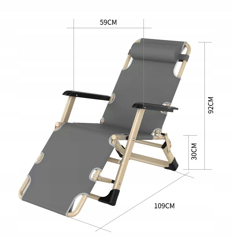 SUN LOUNGER GARDEN CHAIR HIKING BEACH CUSHION FOLDING COMFORTABLE STRONG Width (shorter side) 59 cm