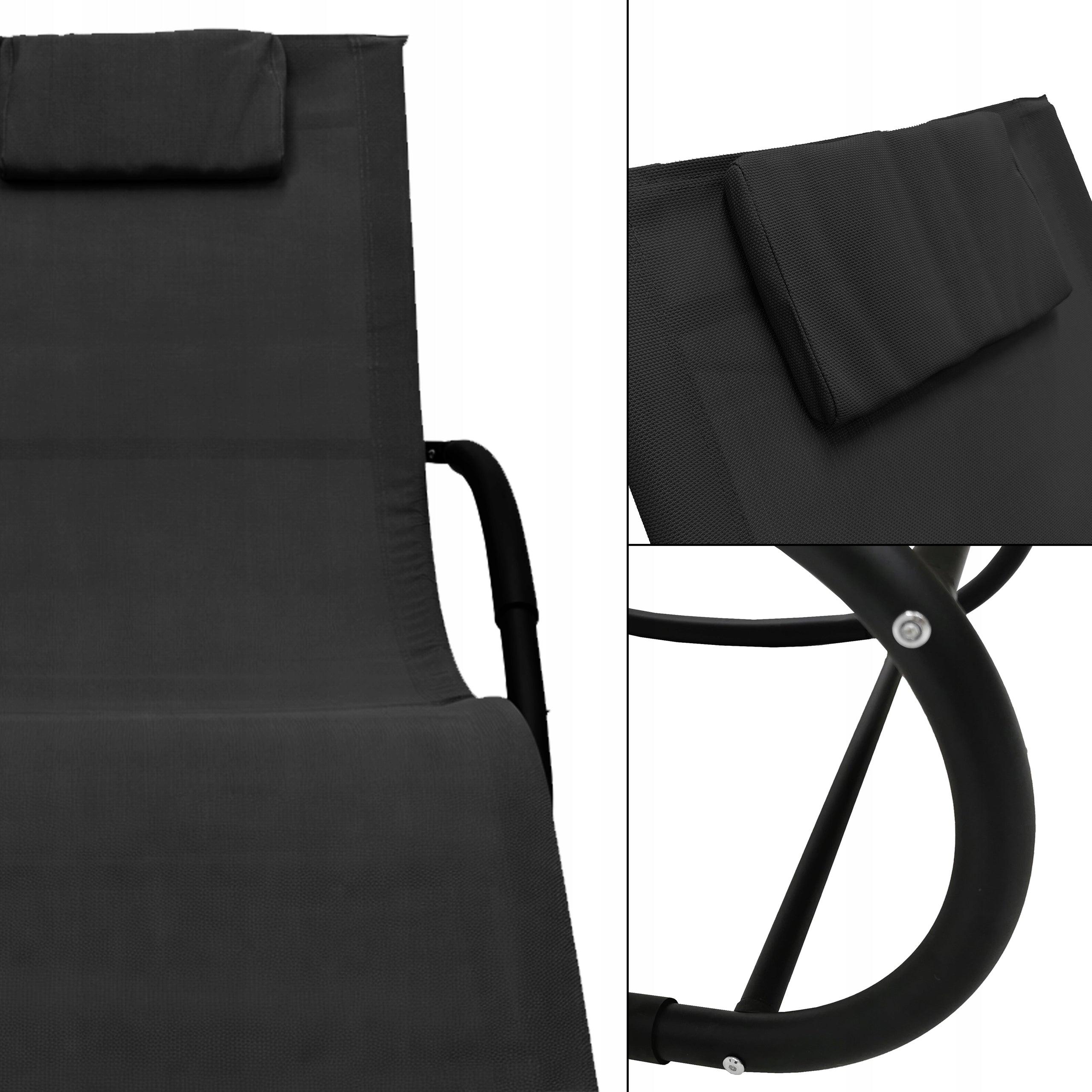 SUN LOUNGER GARDEN ROCKING CHAIR MODERN COUCH ZERO GRAVITY ROCKY BLACK Brand Kontrast