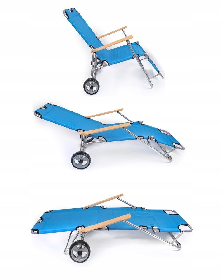 SUN LOUNGER ON WHEELS GARDEN BEACH FOLDING TERRACE CHAIR Manufacturer code LNK-006M