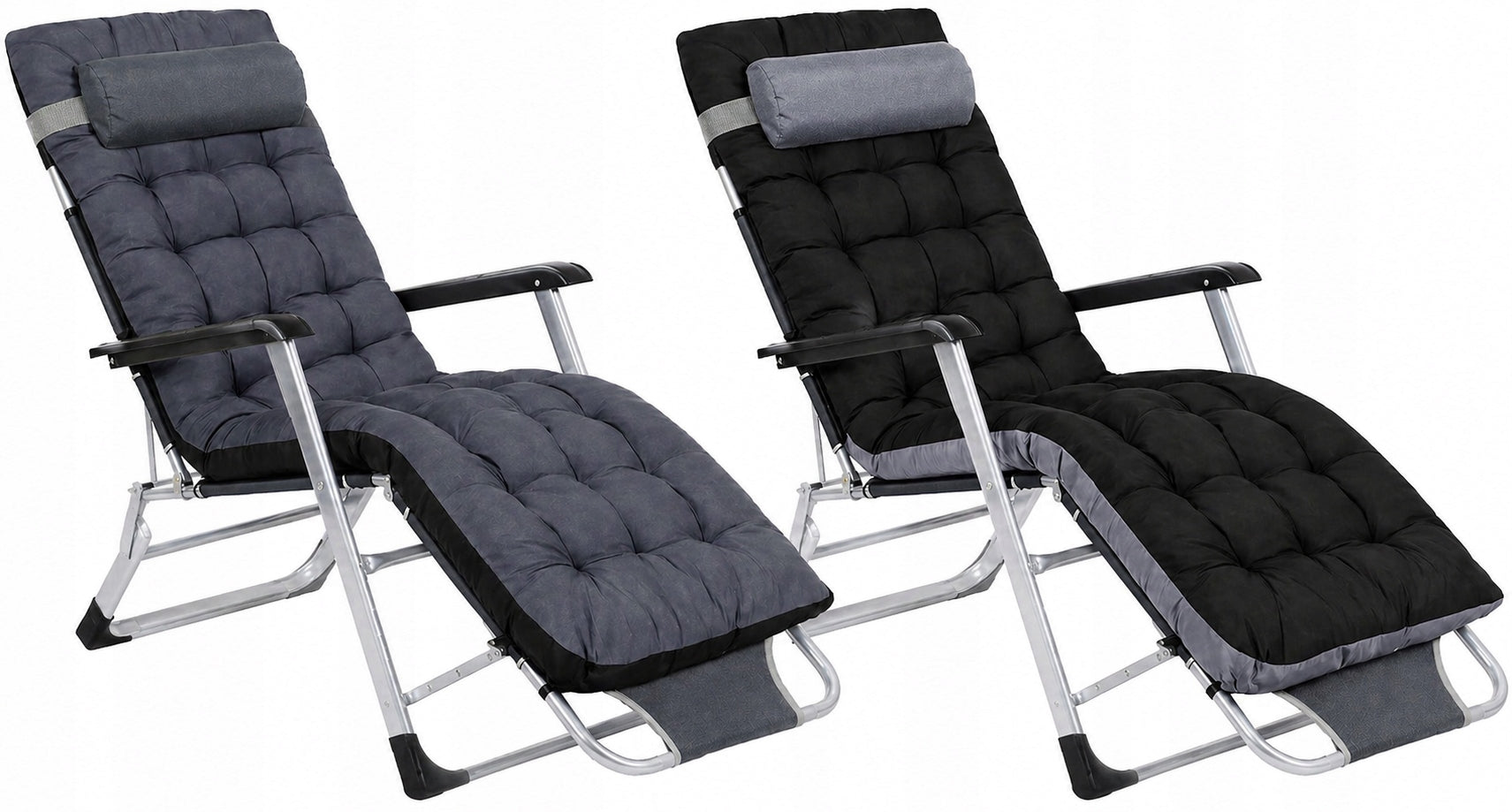 SUN LOUNGER WITH DOUBLE-SIDED CUSHION GARDEN CHAIR FOLDING LIGHT BEACH CHAIR Packaging status original