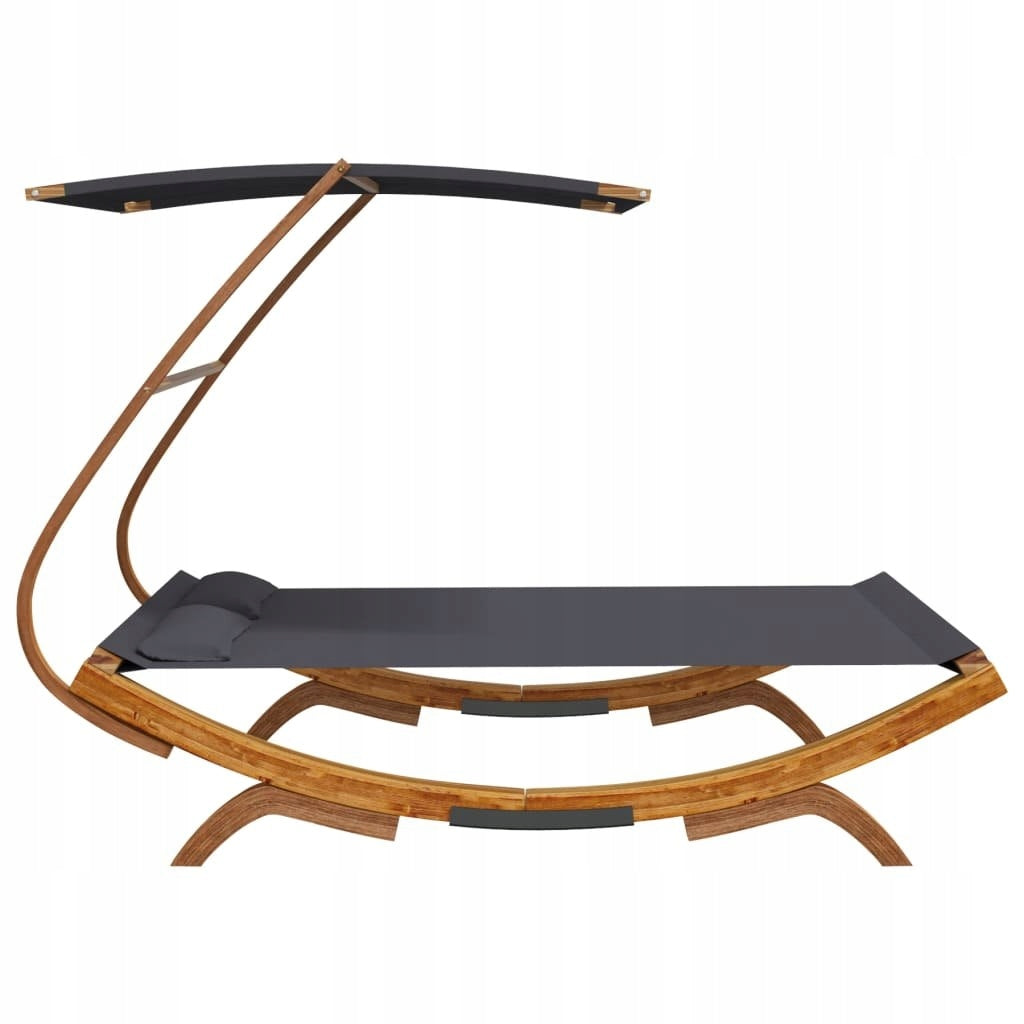 SUN LOUNGER WITH ROOF 165X203X138CM BENT ANTHRACITE WOOD Kind hammock chair