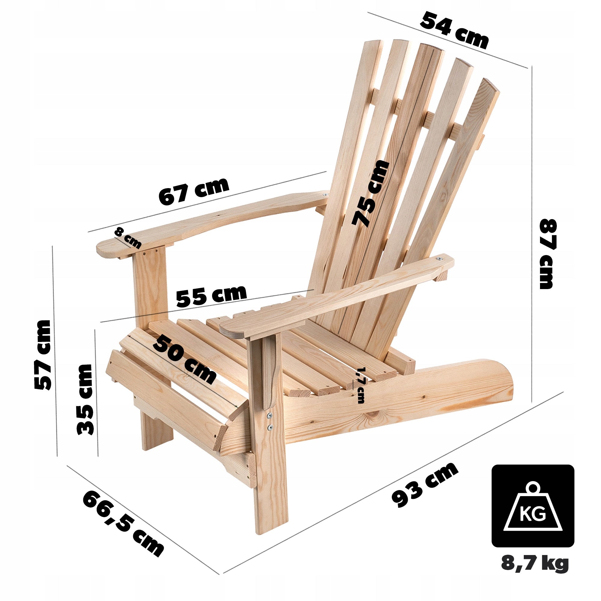 SUN LOUNGER WOODEN GARDEN BEACH CHAIR FOR TERRACE COMFORTABLE STRONG GARDEN EAN (GTIN) 5906638320679
