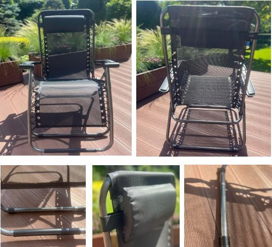 SUN LOUNGERS GARDEN FOLDING COMFORTABLE CHAIR FOLDING BLACK 2 PCS Manufacturer code 5907394788017