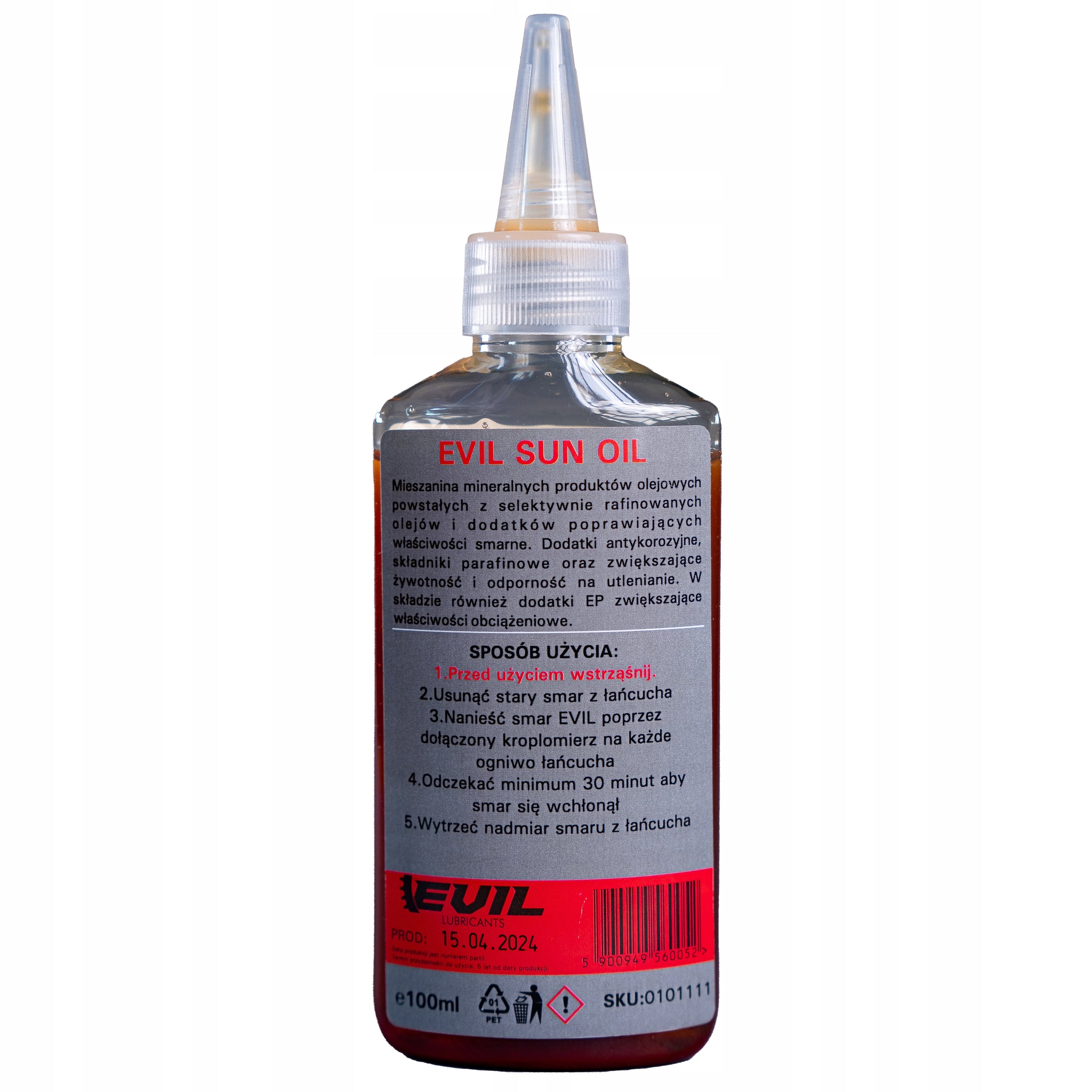 SUN OIL CHAIN LUBRICANT EVIL LUBRICANTS 100ml FOR DRY CONDITIONS SUN Manufacturer code 0101111