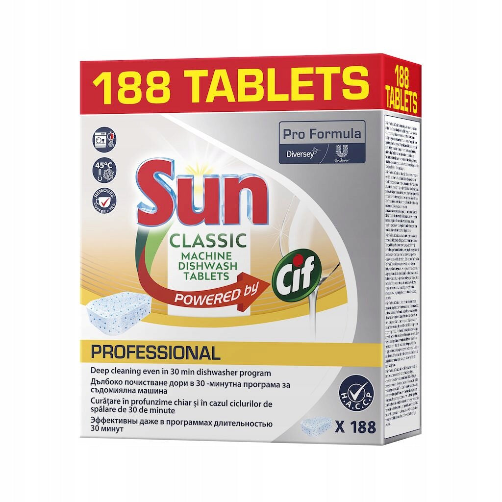 SUN Pro Formula Classic – dishwasher tablets LARGE PACK OF 188