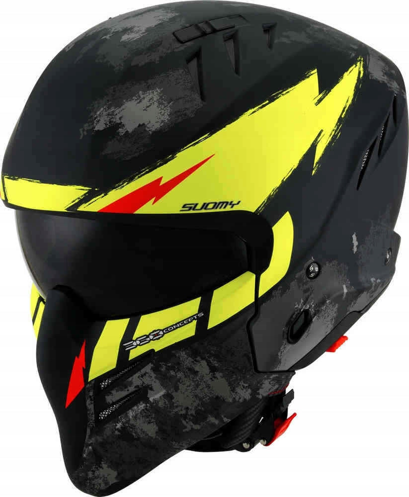 SUOMY HELMET ARMOR HI VOLT MATT BLACK YELLOW SIZE L K6AM0004.5