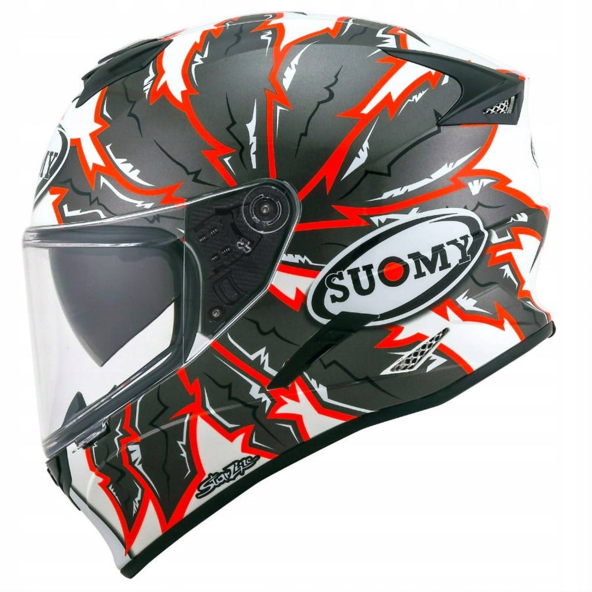 SUOMY HELMET STELLAR APACHE BLACK RED WHITE SIZE S SALE