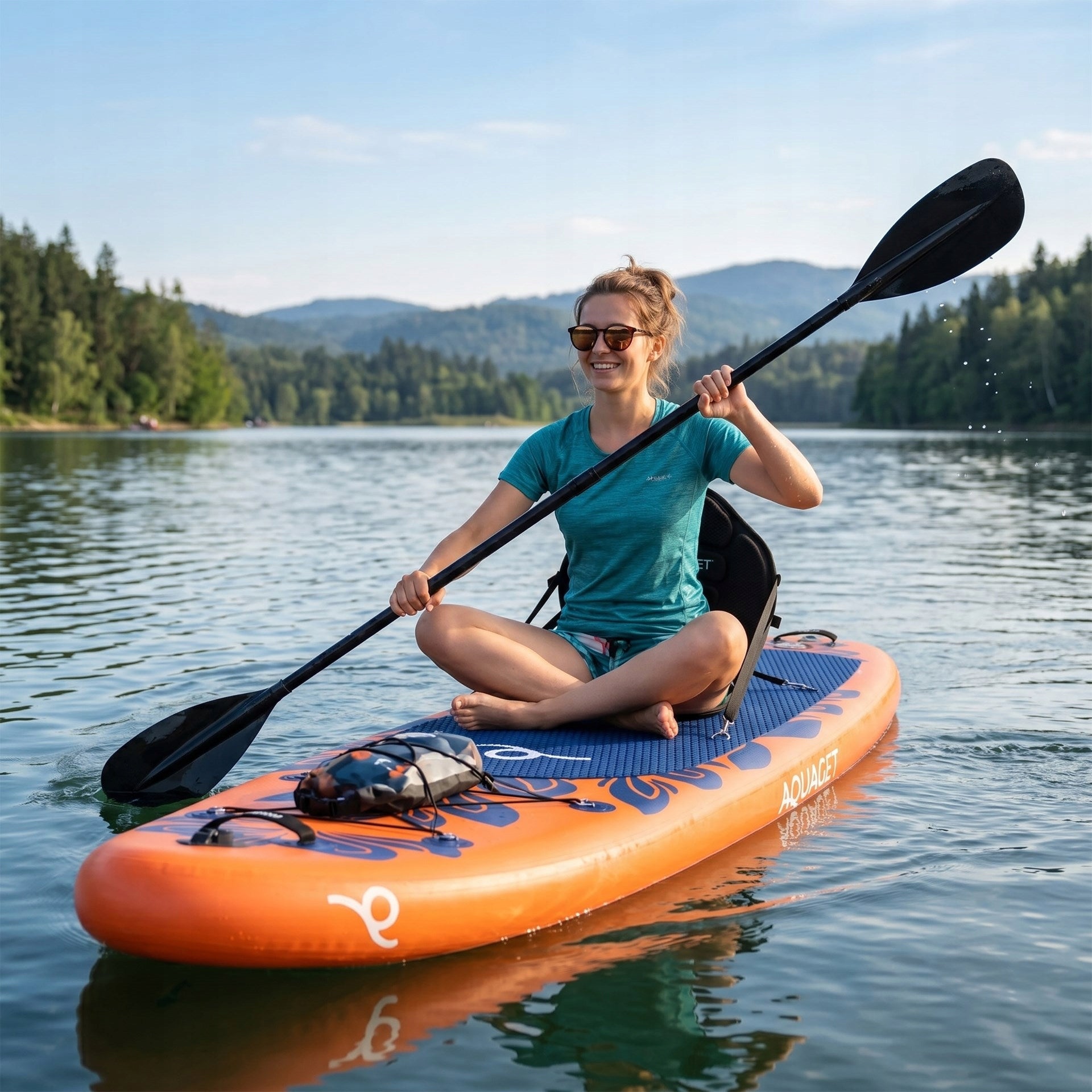 SUP BOARD 350 cm PUMPED WITH SWIMMING SEAT PADDLE STAND UP SET Manufacturer code AQ0045