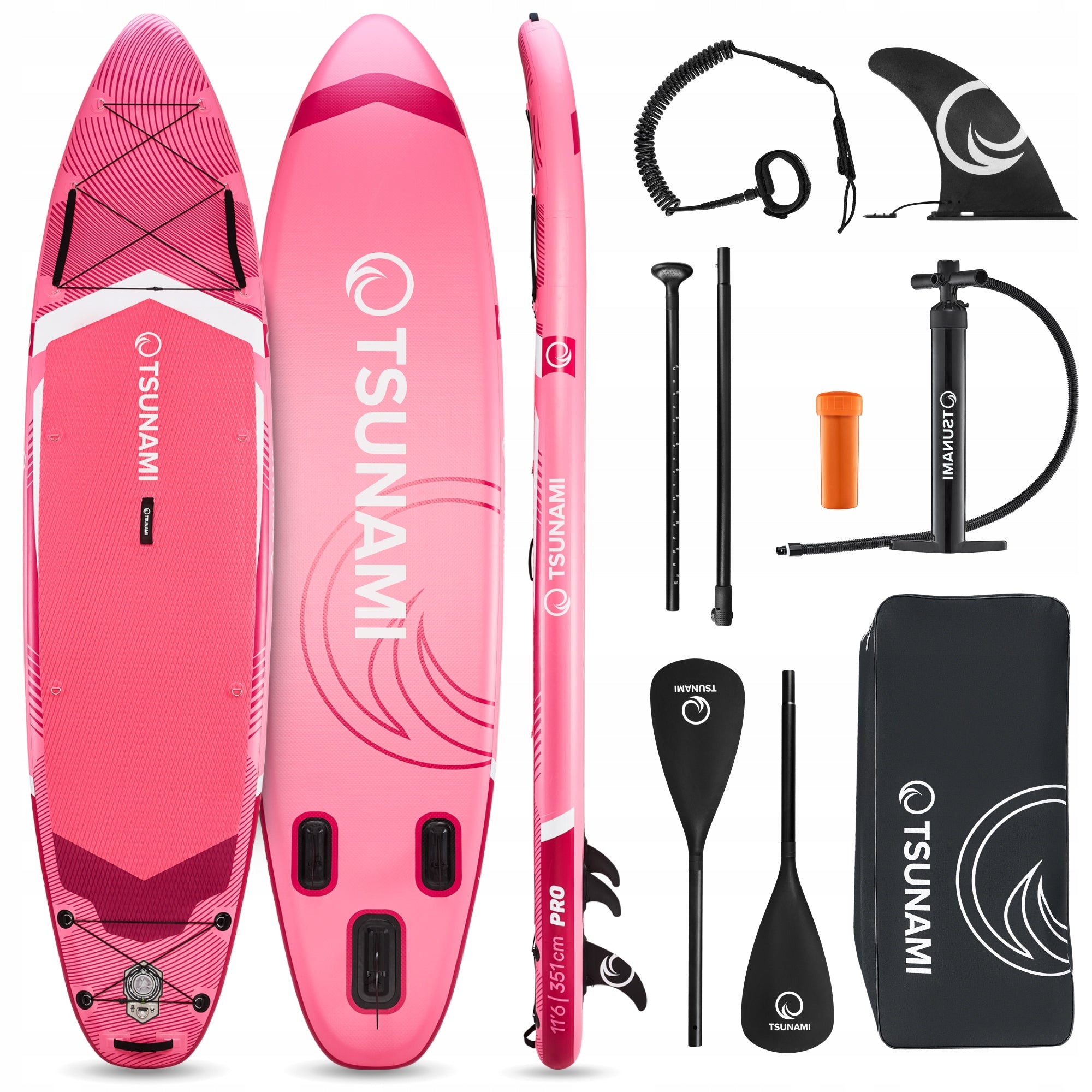 SUP BOARD INFLATABLE FOR SWIMMING PUMPED ACCESSORIES BACKPACK TSUNAMI 350cm T10