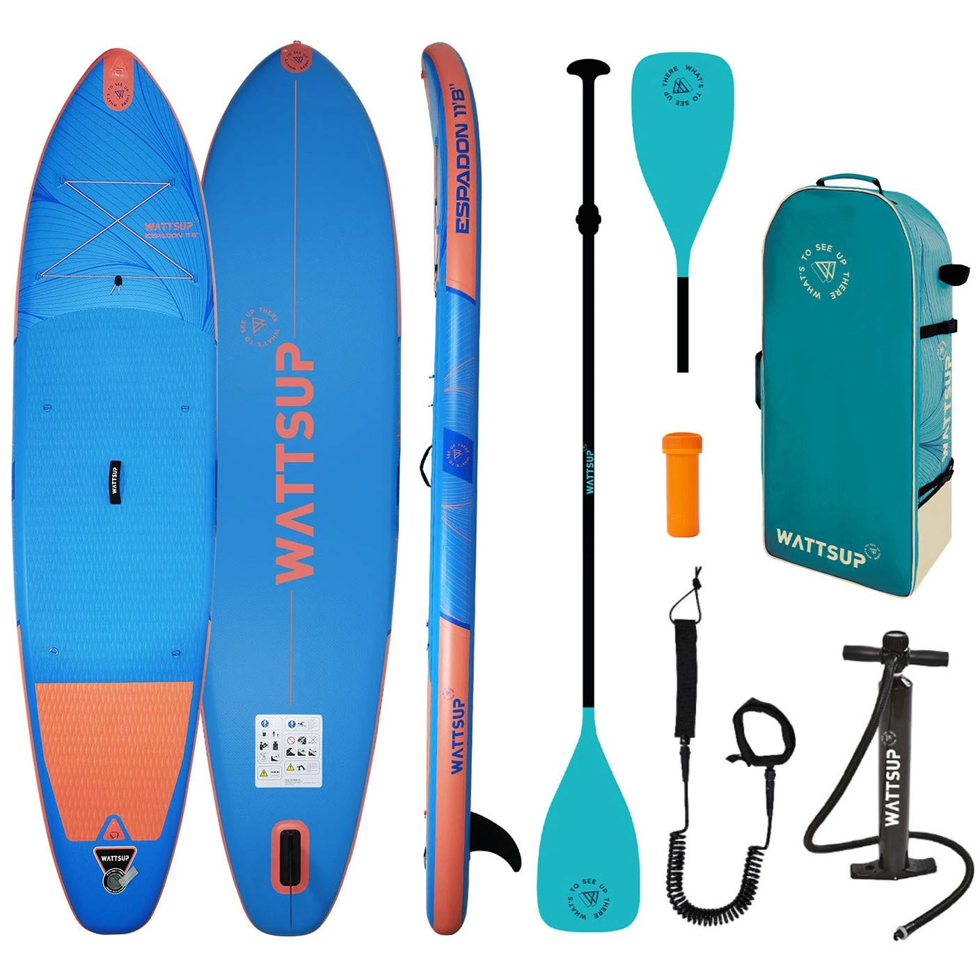 SUP BOARD pumped with paddle WATTSUP paddle board ESPADON 11'8 355 cm