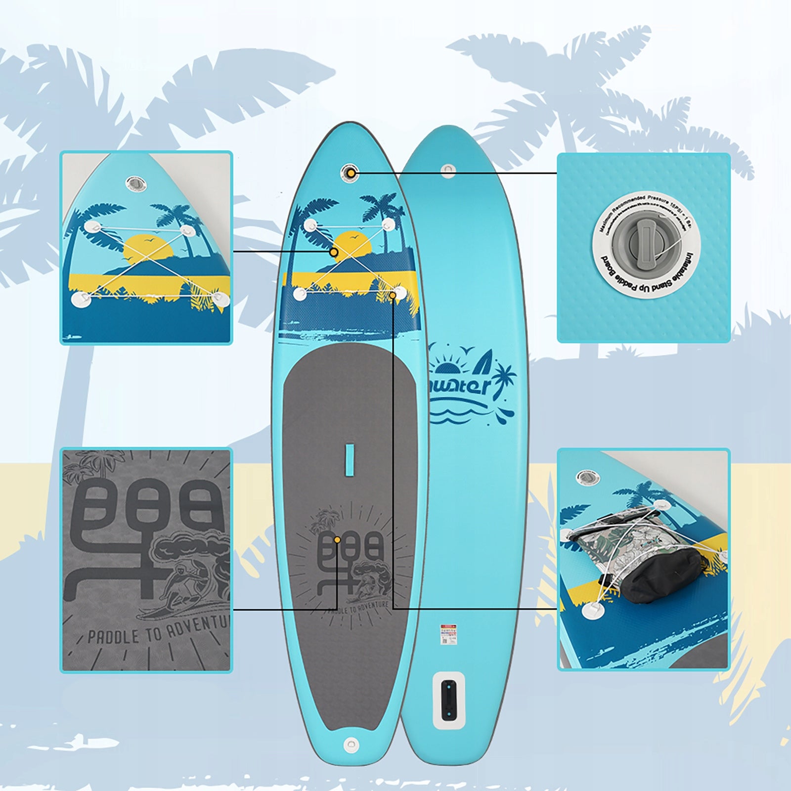 SUP Board Pumped for Swimming STAND UP PADDLE BOARD Set 335cm 180kg PL Packaging status original