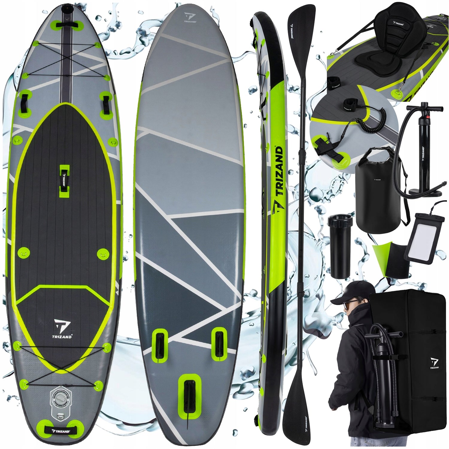 SUP Board for Swimming 335cm Pumped with Paddle Seat Backpack + Freebies