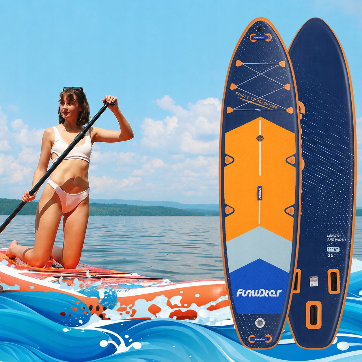 SUP Board for Swimming PUMPED STAND UP PADDLE with Seat 350cm 200kg Packaging status original