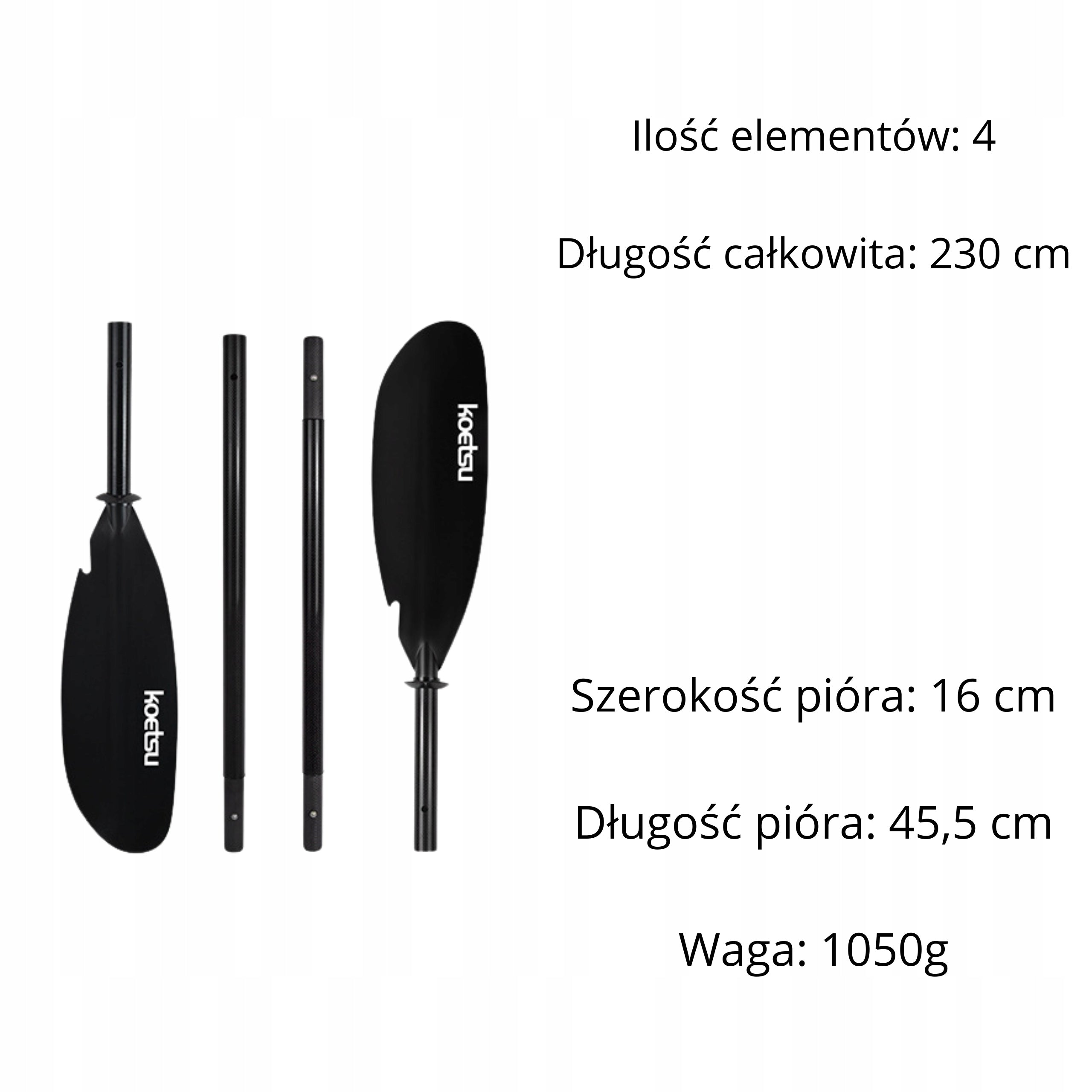SUP Folding Kayak Paddle 230cm 4-Piece Adjustable 2 Feathers Brand no brand