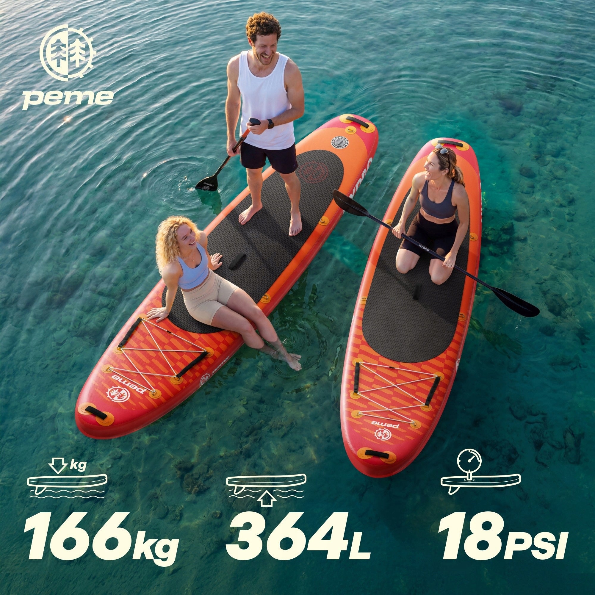 SUP Pumped Board For Swimming Inflatable 350 SET PADDLE Hydro Peme Kind SUP board