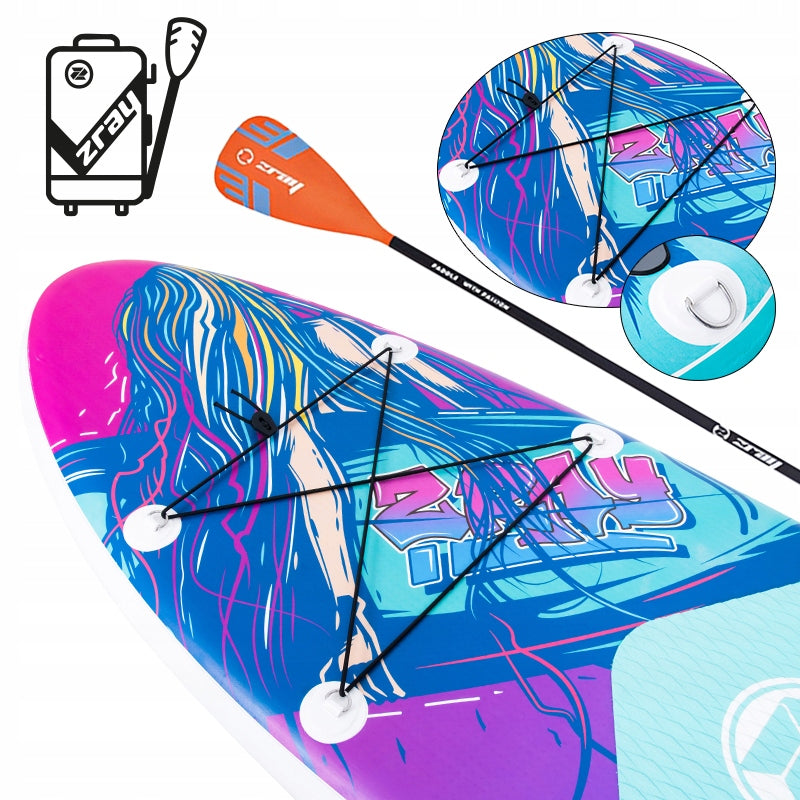SUP QUEEN BOARD FOR SWIMMING STAND UP PADDLE INFLATABLE PUMPED 320CM SET Length 320 cm