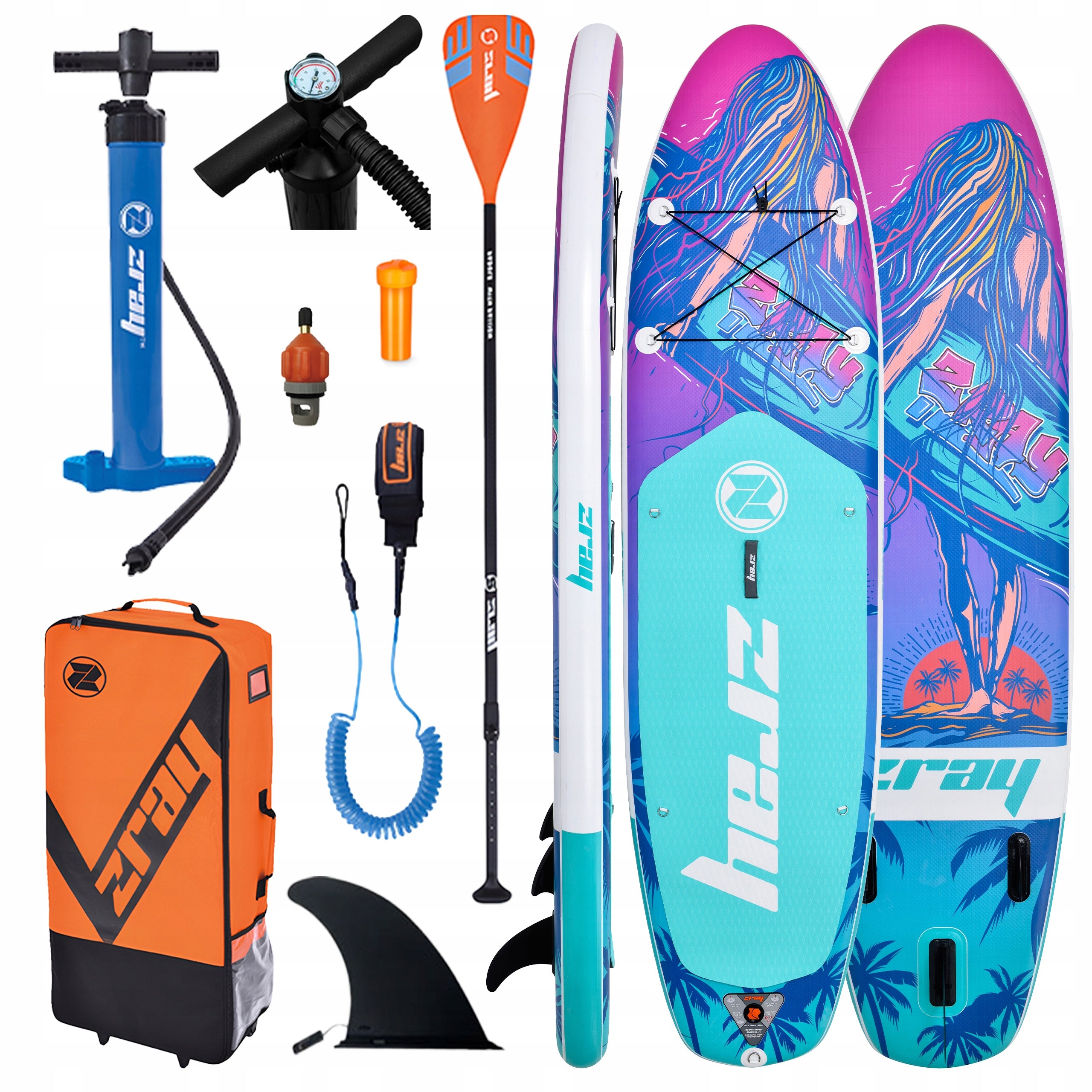 SUP QUEEN BOARD FOR SWIMMING STAND UP PADDLE INFLATABLE PUMPED 320CM SET