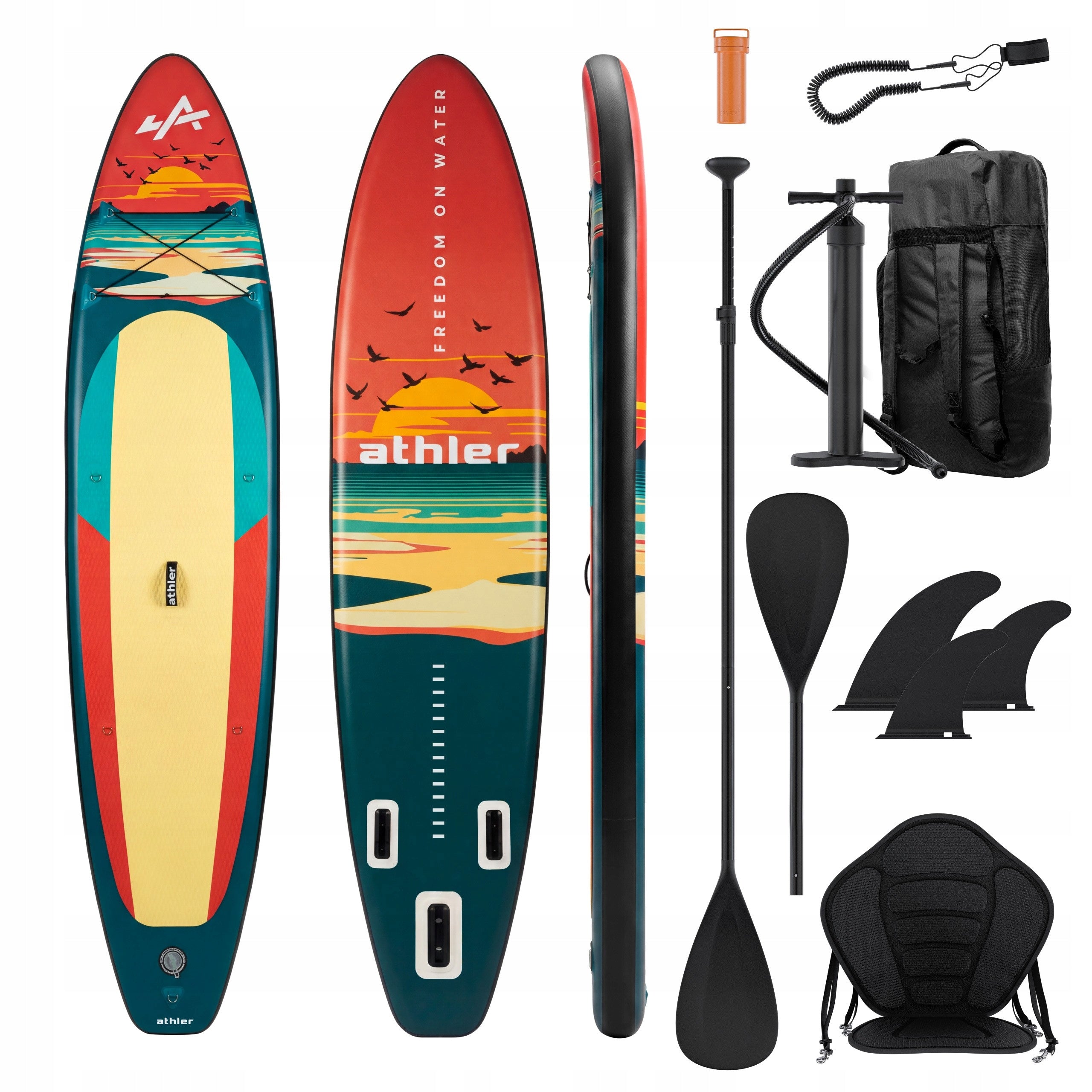 SUP Stand Up Paddle Board ATHLER Pumped for Swimming 11'6" 350cm Paddle