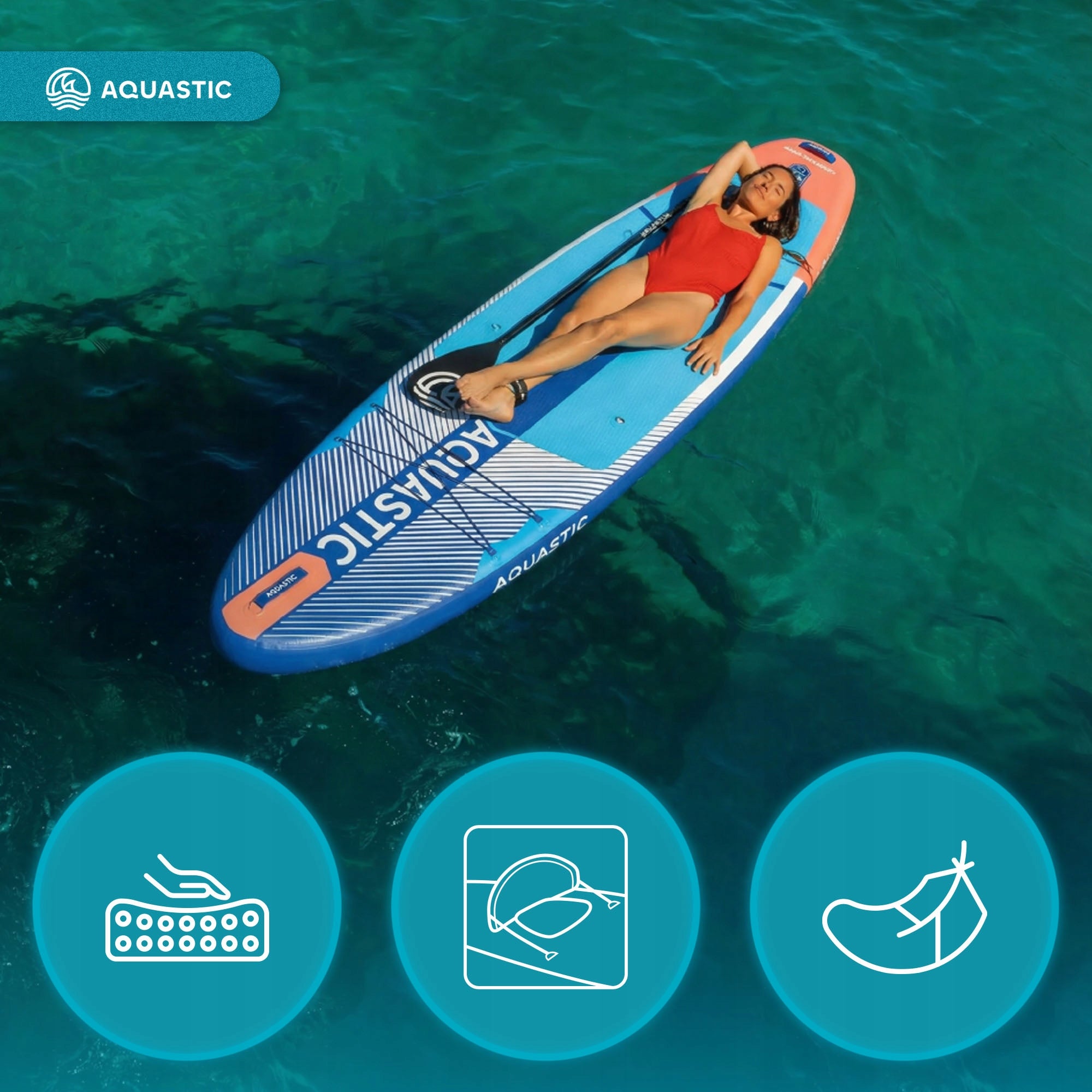 SUP board AQUASTIC Perth 10'8" allround blue 325 cm DROP STITCH LITE Kind SUP board
