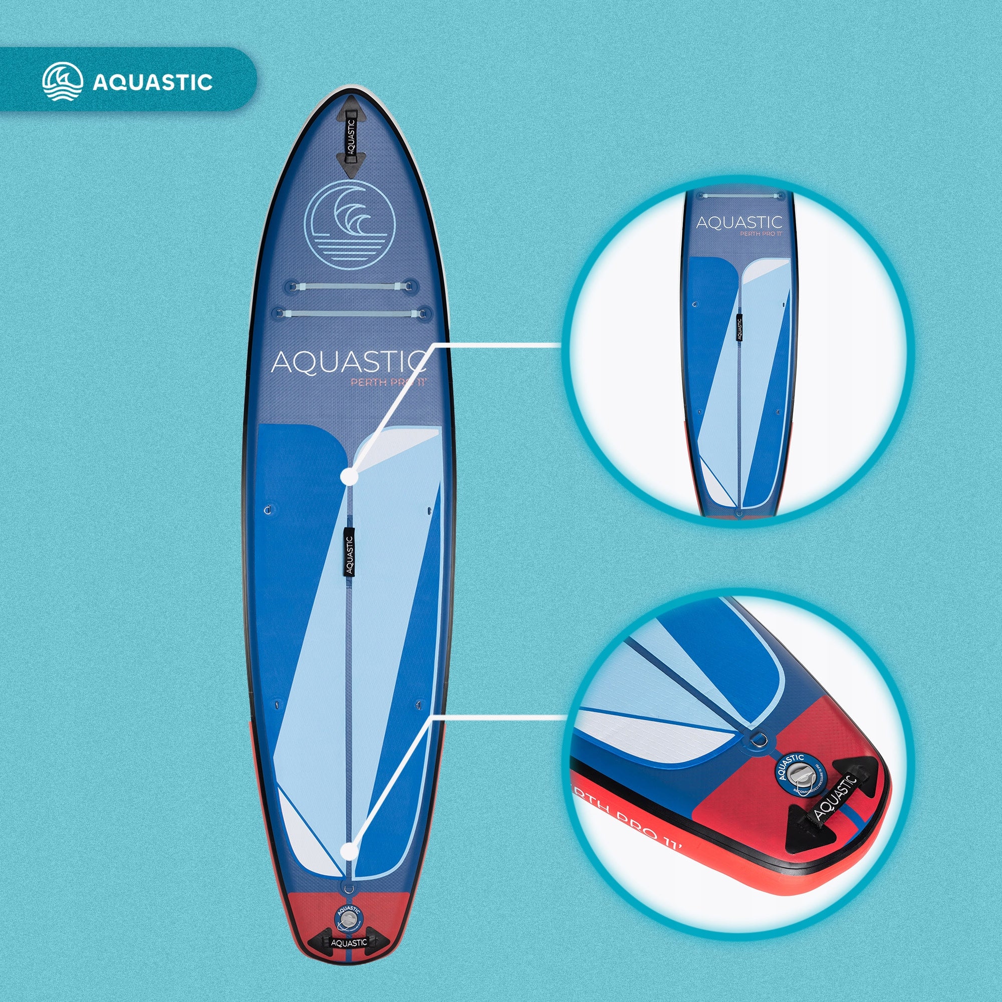 SUP board AQUASTIC Perth Pro 11' allround blue 335 cm NON-SLIP Kind SUP board