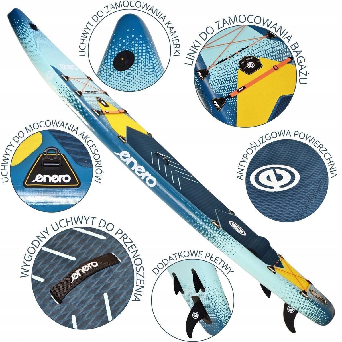 SUP board ENERO for swimming Pumped STAND UP PADDLE Set Large 384x81cm Kind SUP board