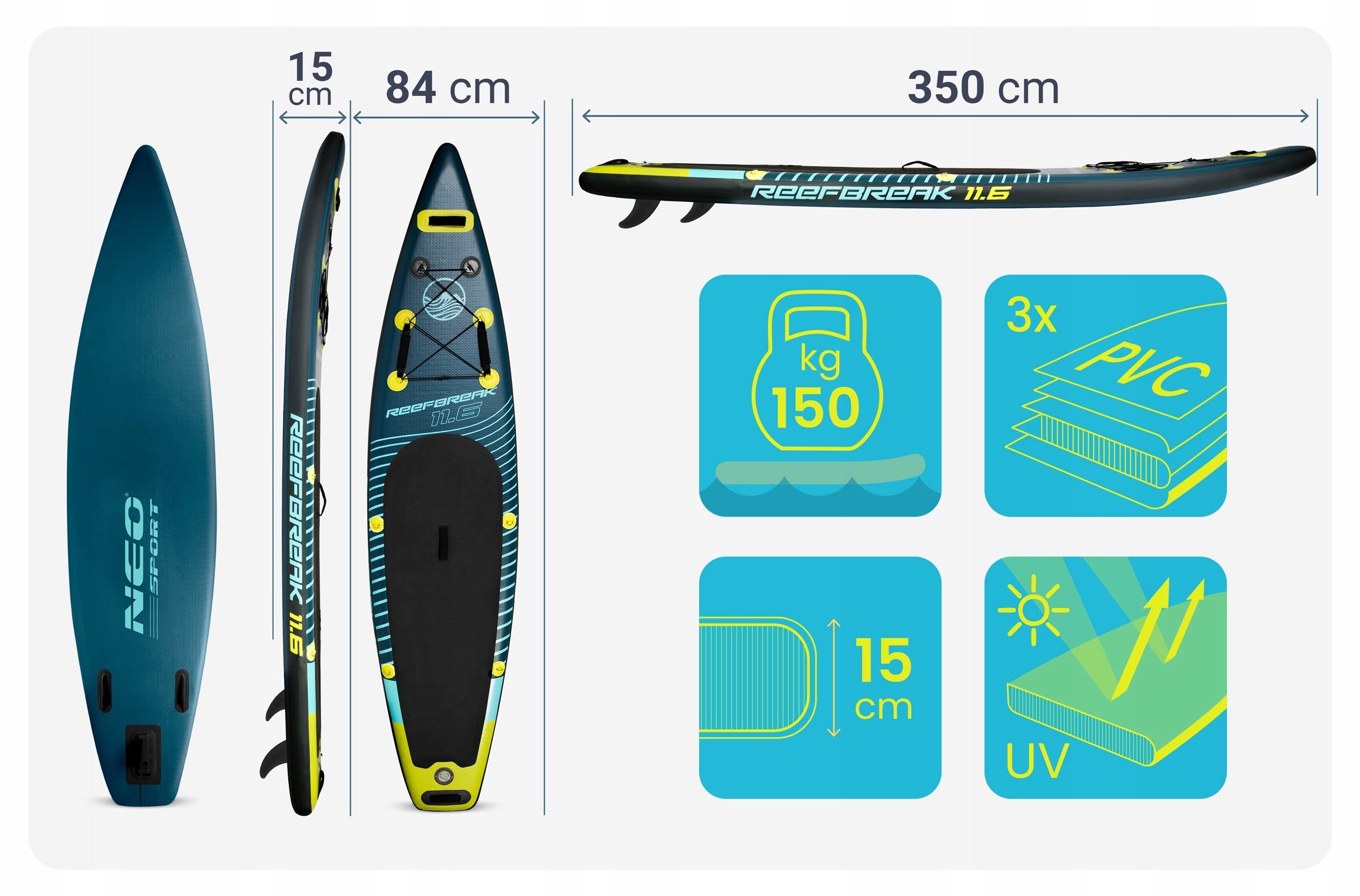 SUP board Neo-sport Reefbreak 11.6 170310 350 cm Manufacturer code 170310