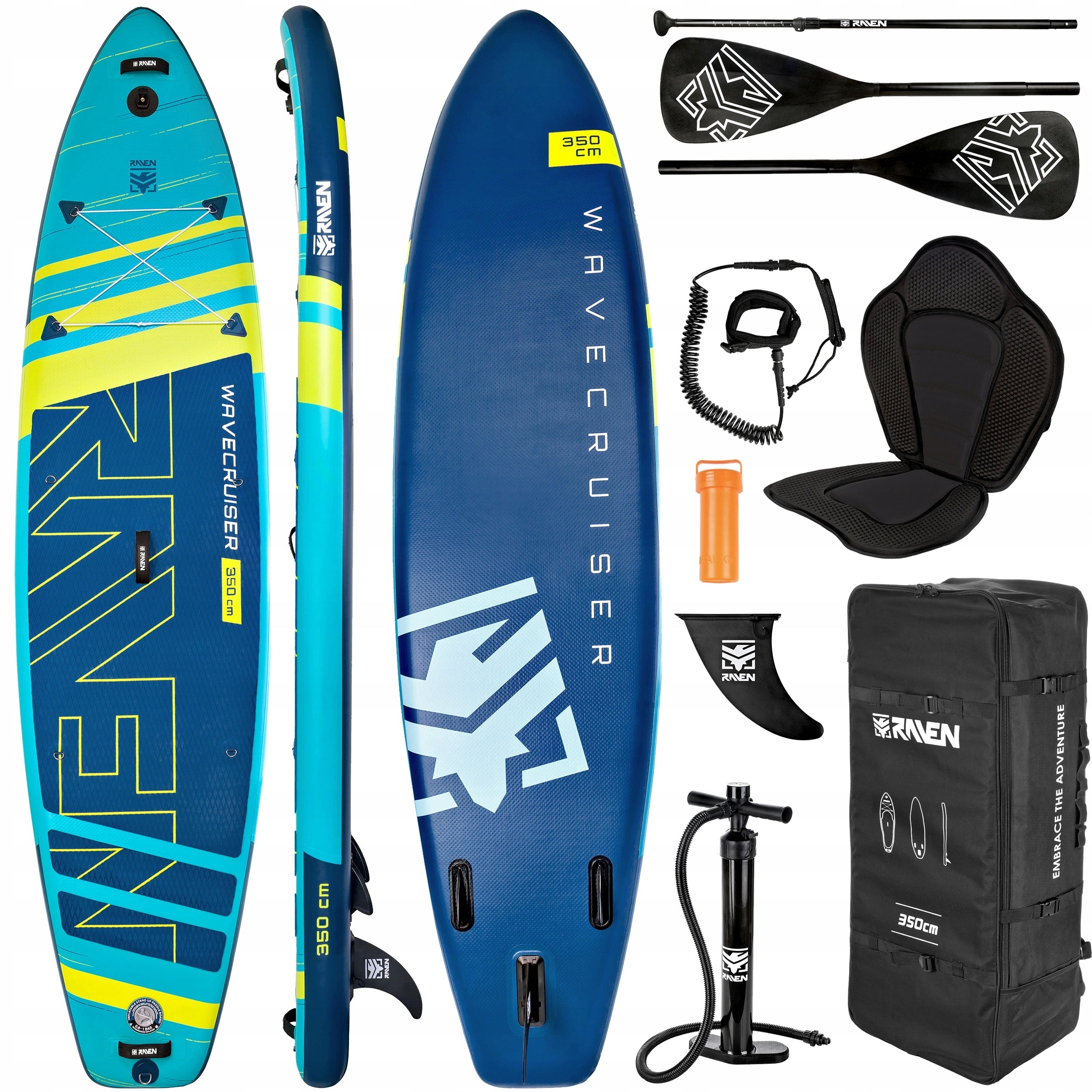 SUP board RAVEN WaveCruiser 350cm with kayak seat and GoPro mount