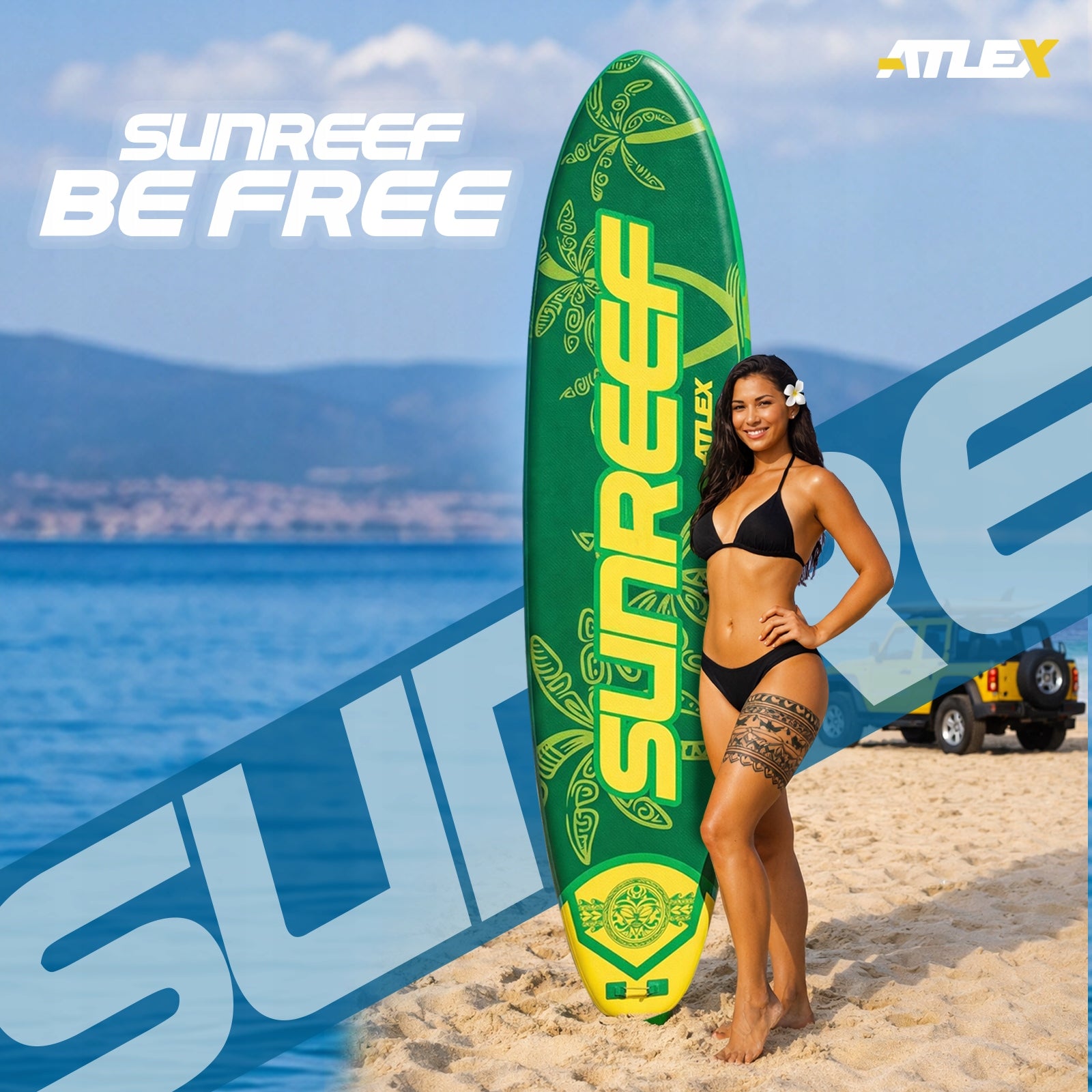 SUP board SUNREEF GREEN 350cm seat paddle pagaj pump Manufacturer code 5904335424096