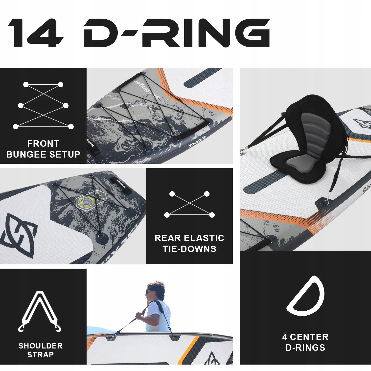 SUP board Skatinger Thor Grey 11'6'' 350x89x15 cm Touring with accessories, wi Brand Skatinger
