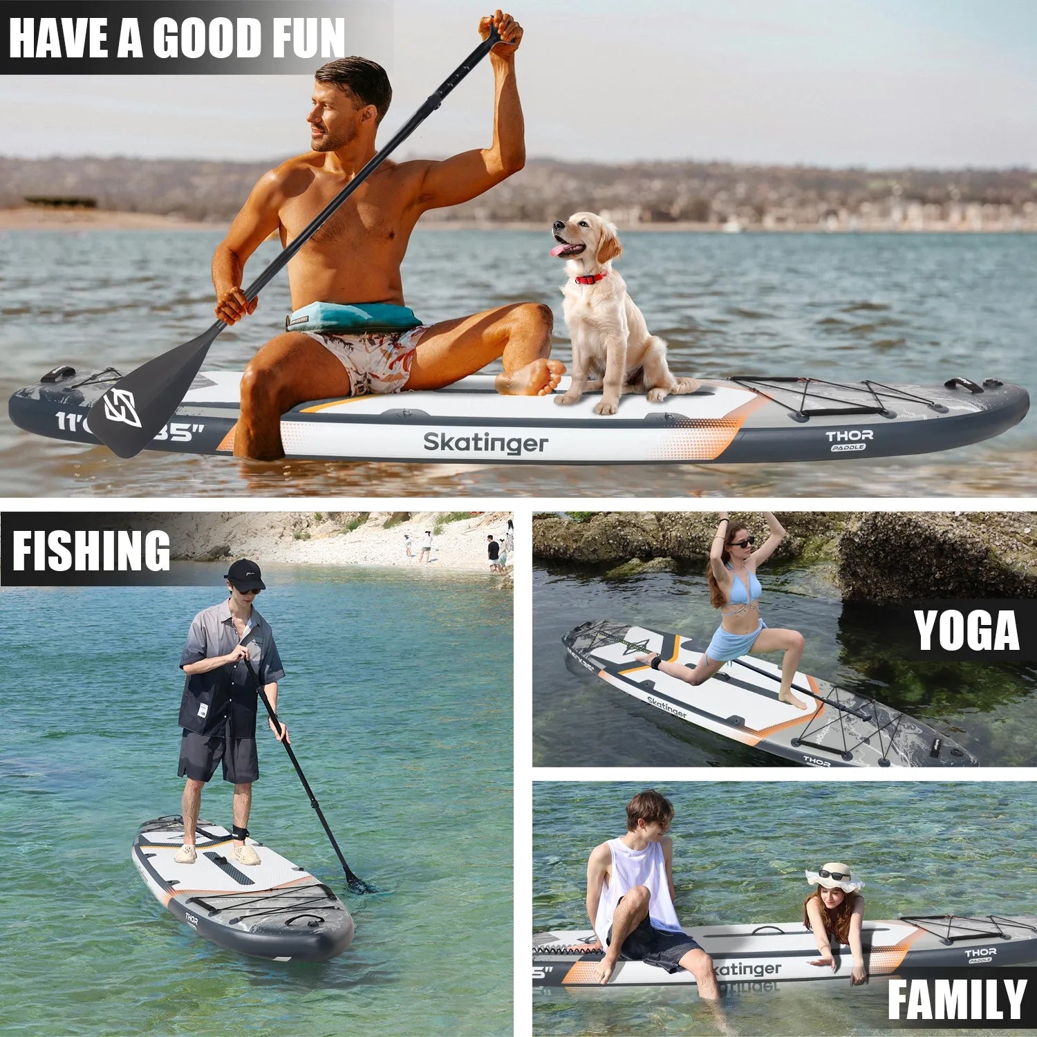 SUP board Skatinger Thor Grey 11'6'' 350x89x15 cm Touring with accessories, wi Length 0 cm