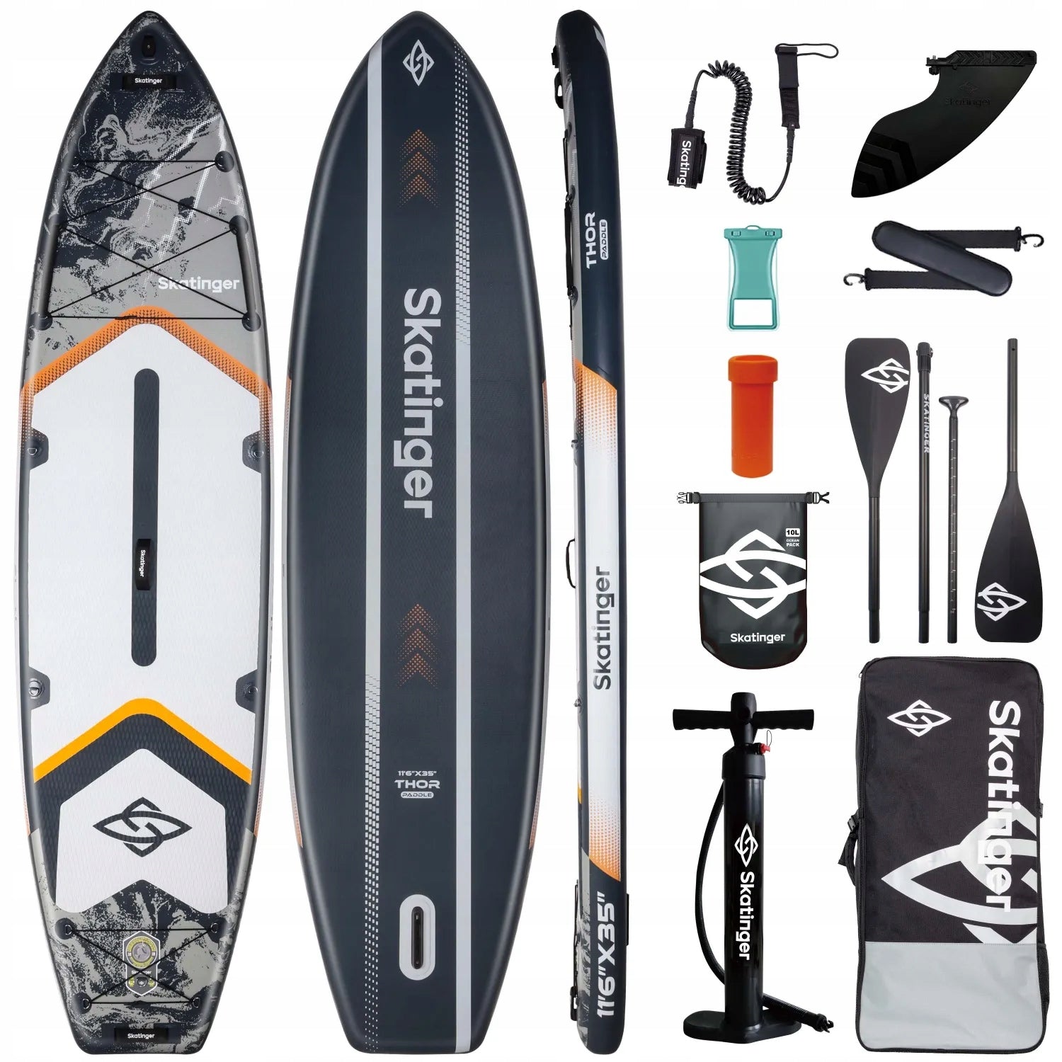 SUP board Skatinger Thor Grey 11'6'' 350x89x15 cm Touring with accessories, wi