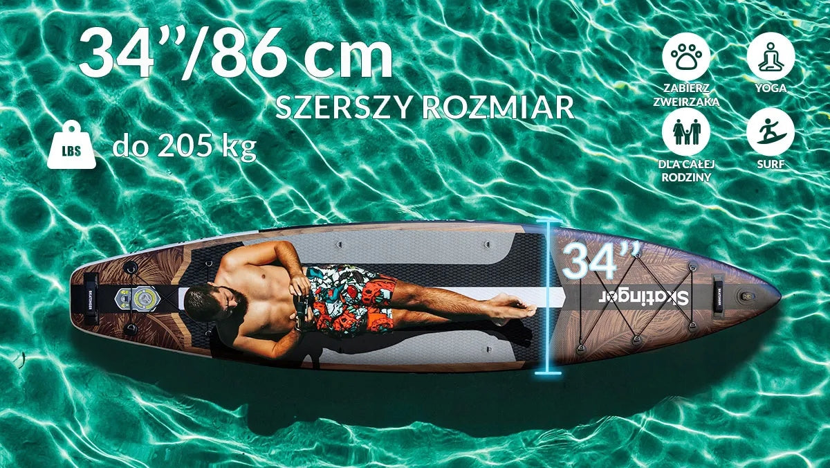 SUP board Skatinger Waverider 12'6'' 380x86x15 cm to 198 kg set with paddles Brand Skatinger