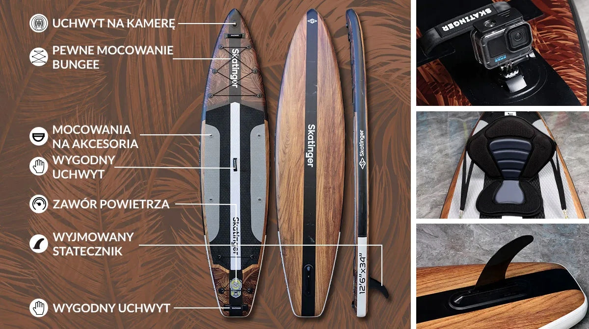 SUP board Skatinger Waverider 12'6'' 380x86x15 cm to 198 kg set with paddles Model yoga